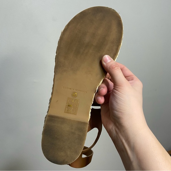 Sigerson Morrison Jabel Brown Snakeskin Leather Thong Toe Platform Espadrilles - Picture 5 of 6